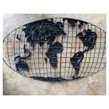 American Mid-Century Gold World Map Plaque