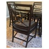 Gorgeous Glass Top Dining Table with Four McGuire Target Arm Chairs