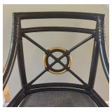 Gorgeous Glass Top Dining Table with Four McGuire Target Arm Chairs