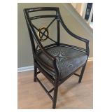 Gorgeous Glass Top Dining Table with Four McGuire Target Arm Chairs