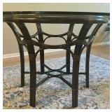 Gorgeous Glass Top Dining Table with Four McGuire Target Arm Chairs