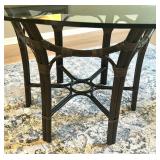 Gorgeous Glass Top Dining Table with Four McGuire Target Arm Chairs