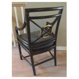 Gorgeous Glass Top Dining Table with Four McGuire Target Arm Chairs