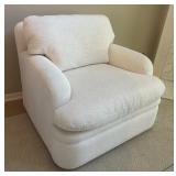 A. Rudin Swivel Neutral Colored Upholstered Chair