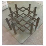 McGuire Rattan Glass Top Coffee Table