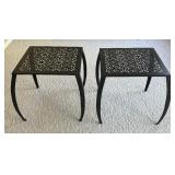 Pair of Stylish Decorative Black Metal Side Tables