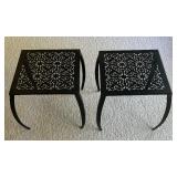 Pair of Stylish Decorative Black Metal Side Tables