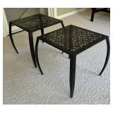 Pair of Stylish Decorative Black Metal Side Tables