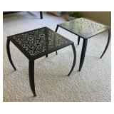 Pair of Stylish Decorative Black Metal Side Tables