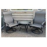 Two Patio Chairs with Accent Table