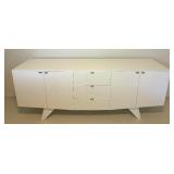White Modern Sideboard Cabinet with Drawers and Doors