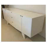 White Modern Sideboard Cabinet with Drawers and Doors