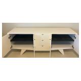White Modern Sideboard Cabinet with Drawers and Doors