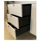 White Modern Sideboard Cabinet with Drawers and Doors