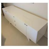 White Modern Sideboard Cabinet with Drawers and Doors