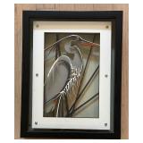 "Blue Heron" Laser Art by Kate Whisler