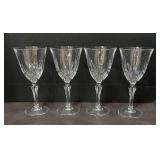 Four Crystal Stemmed Glasses