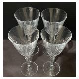 Four Crystal Stemmed Glasses