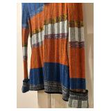 100% Wool Plaited Rib Striped Size Medium Sweater