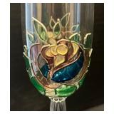 Set of Six Floral Accented Champagne Flutes