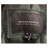 Forest Green Quilted Leather Size Medium Coat by Neiman Marcus Leather Collection