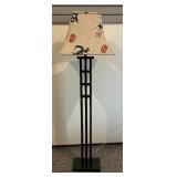 Black Metal Floor Lamp with Asian Style Lamp Shade