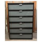 Ikea Hopen 6 Drawer Dresser with Frosted Glass Drawer Fronts