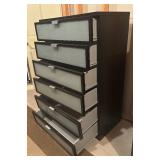 Ikea Hopen 6 Drawer Dresser with Frosted Glass Drawer Fronts