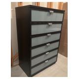 Ikea Hopen 6 Drawer Dresser with Frosted Glass Drawer Fronts