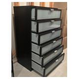 Ikea Hopen 6 Drawer Dresser with Frosted Glass Drawer Fronts