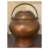 Three Vintage Copper Vessels with Lids