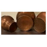 Three Vintage Copper Vessels with Lids