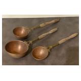 Three Vintage Copper Ladles