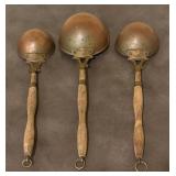 Three Vintage Copper Ladles