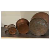 Set of 3 Vintage Copper Kitchenware Pieces
