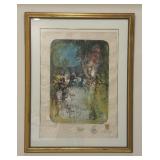 "A Propos De Fleurs" Embossed Lithograph Print by Vietnamese French Artist Dang Lebadang