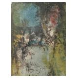 "A Propos De Fleurs" Embossed Lithograph Print by Vietnamese French Artist Dang Lebadang