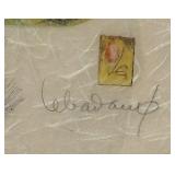 "A Propos De Fleurs" Embossed Lithograph Print by Vietnamese French Artist Dang Lebadang