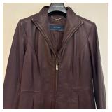 Cole Haan Brown Leather Size Small Coat