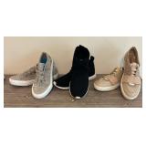 Three Pairs of Size 6 1/2 Shoes by Eileen Fisher, Blow Fish and Van Eli Sport