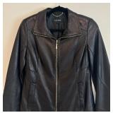 Black Ellen Tracy Size Small Leather Coat