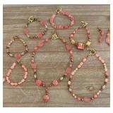 Variety of Pink Beautiful Beaded Necklaces, Bracelets and Earrings