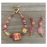 Variety of Pink Beautiful Beaded Necklaces, Bracelets and Earrings