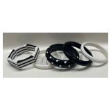 Variety of Black and White Necklaces, Bracelets, Earrings and Brooch