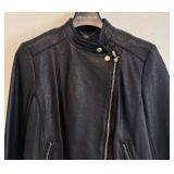 New Black Leather Size Small Coat by Cole Haan