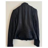 New Black Leather Size Small Coat by Cole Haan