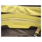 Kenneth Cole Yellow Leather Shoulder Bag with Side Pockets