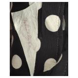 Vintage White and Black Polka Dot Drawstring Shoulder Bag