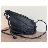 Thomas Leathers Black Leather Crossbody Bag