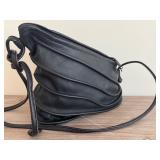 Thomas Leathers Black Leather Crossbody Bag